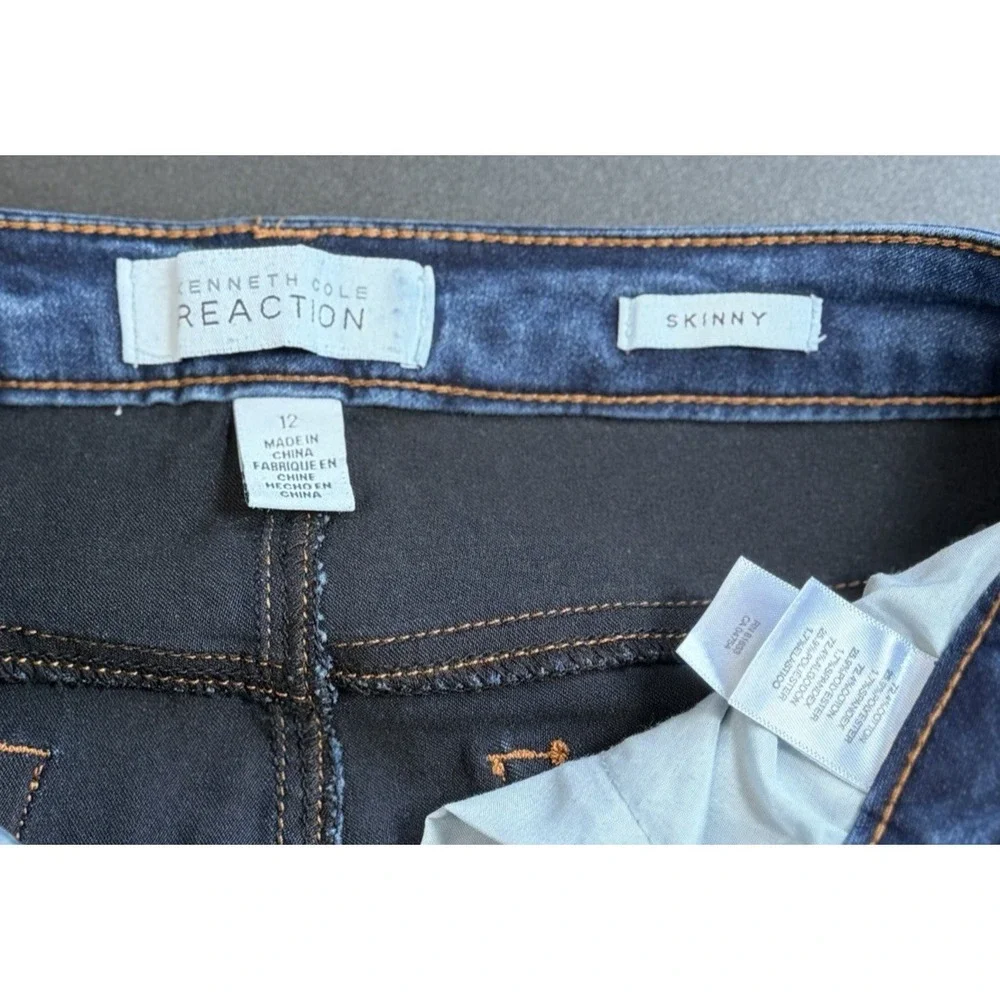 Kenneth Cole Reaction‎ Skinny Jeans Womens Size 12 Blue Denim Dark Wash